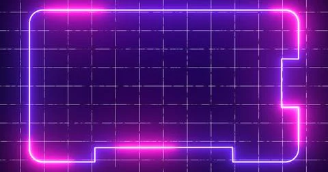 Abstract digital data technology cool neon animated background. Transferrin.. 스톡 일러스트