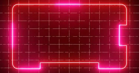 Abstract digital data technology cool neon animated background. Transferrin.. 스톡 일러스트