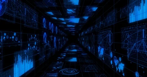Abstract digital data technology Tunnel background,network science tech Stock Footage 104316834