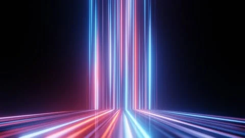 Abstract digital data transfer with colorful vertical lines on black background. Видео 273521625