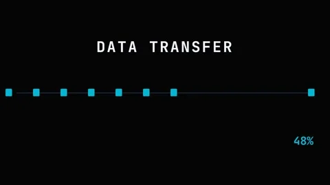 Abstract digital data transfer flow connecting glowing nodes on a dark back.. Stock Footage 336805971