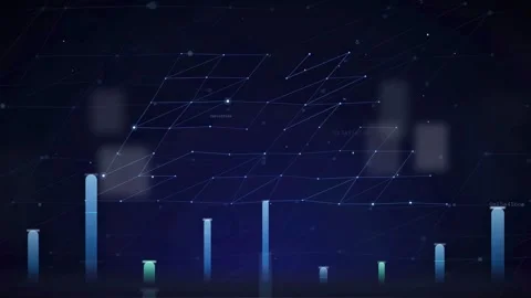 Abstract Digital Data Visualization with Animated Blue Bar Charts and Stock Footage 339317111