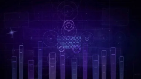 Abstract Digital Data Visualization with Animated Bar Charts and Futuristic HUD Stock Footage 339317190
