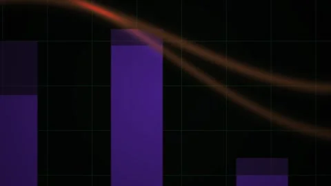 Abstract Digital Data Visualization with Animated Purple Bar Charts and Glo.. Stock Footage 340493305