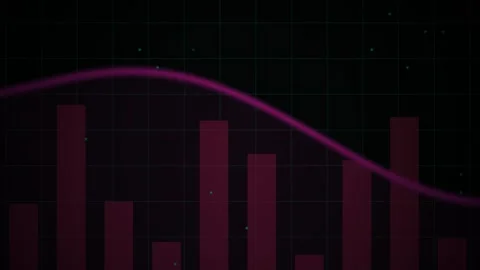 Abstract Digital Data Visualization with Animated Bar Chart and Fluctuating.. Stock Footage 341779273