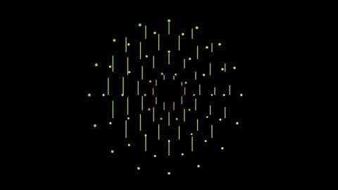 Abstract digital data visualization animation with green and yellow dots an.. Video stock 344354140