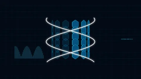 Abstract digital data visualization animation with glowing lines Vídeo Stock 346158533