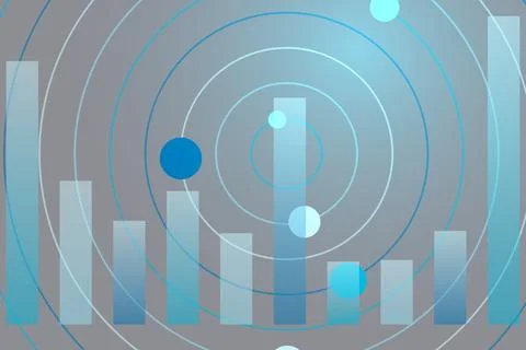 Abstract digital data visualization with circles and bars Stock Photos