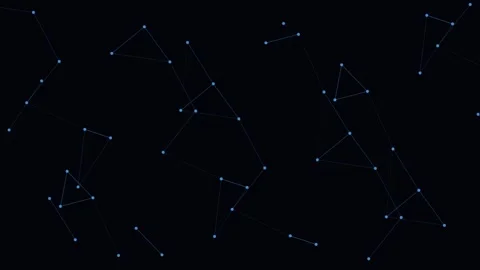 Abstract digital data visualization with dotted lines on a black background 库存影片 335118221