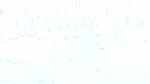 Abstract Digital Data Visualization with Floating Numbers and Moving Graphs on 스톡 동영상 343445326