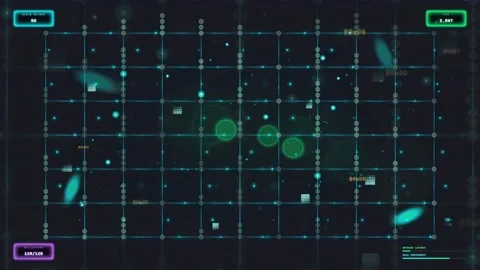 Abstract Digital Data Visualization with Glowing Blue Grid and Floating Stock Footage 339317420