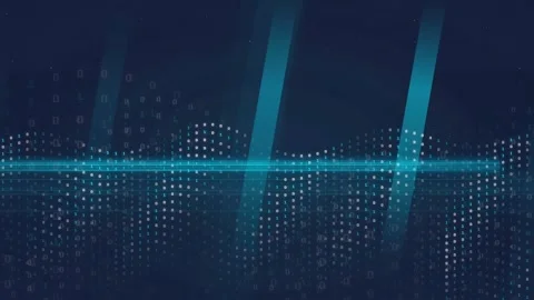 Abstract Digital Data Visualization with Glowing Blue Particles and Dynamic Stock Footage 339323560