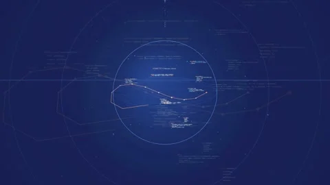 Abstract digital data visualization with glowing connection lines and floating Stock Footage 339969968