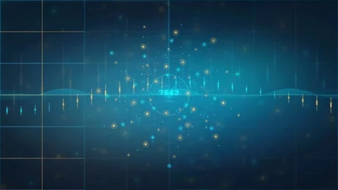 Abstract Digital Data Visualization with Glowing Particles and Dynamic 库存影片 340403253
