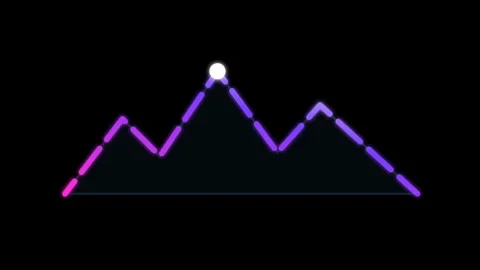 Abstract digital data visualization with a glowing pink and purple line gra.. Stock Footage 340472597