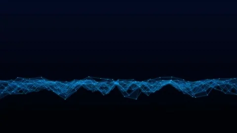 Abstract digital data visualization with a glowing blue connected network line Stock Footage 345711209