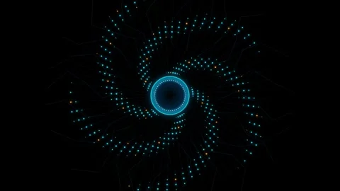Abstract digital data visualization with glowing blue and orange dots formi.. Stock-Footage 345852998