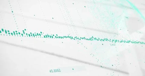 Abstract digital data visualization with green dots forming dynamic patterns Stock Photos