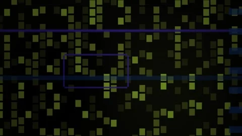 Abstract Digital Data Visualization with Moving Geometric Grid Patterns. Stock Footage 341779335