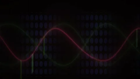 Abstract Digital Data Visualization with Oscillating Sine Waves and Binary .. Stock Footage 340493674