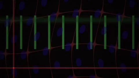 Abstract Digital Data Visualization with Pulsing Green Vertical Bars and Ge.. Stock Footage 340493719