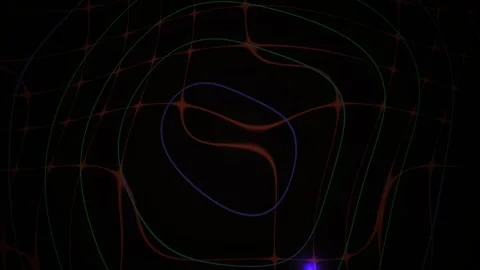 Abstract Digital Data Visualization with Pulsing Geometric Contours and Glo.. Stock Footage 341779350