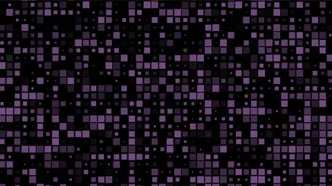 Abstract Digital Data Visualization with Purple and Black Pixels. Stock Illustration