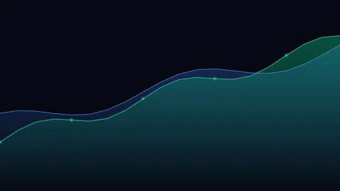 Abstract digital data visualization showing rising trends on dark background Stock Footage 338309550