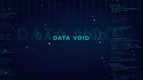 Abstract Digital Data Void with Scrolling Computer Code and Glowing Particles Stock Footage 336775093