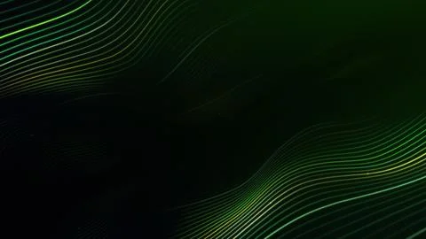 Abstract digital data wave glowing particles dynamic lines dark background .. Stock Illustration