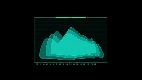 Abstract Digital Data Wave Graphic in Cyan on Black Background Vídeo Stock 341917909