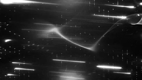 Abstract Digital Data Wave Network Flowing Through Dark Cyberspace Stockbeeldmateriaal 343519354