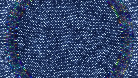 Abstract Digital Data Wave Pattern Glowing Blue Dots Stock Footage 348427378