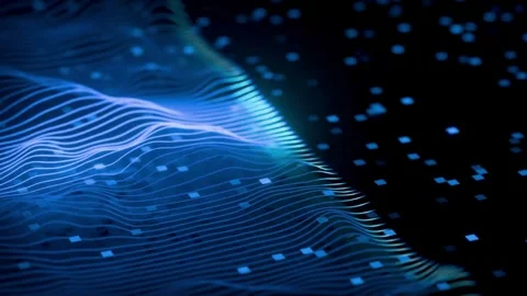 Abstract Digital Data Waveform Flowing Background Stock-Footage 336119972