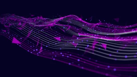 Abstract digital data wavy stream quantum computing in dark cyberspace. Tec.. Stock Footage 326801162