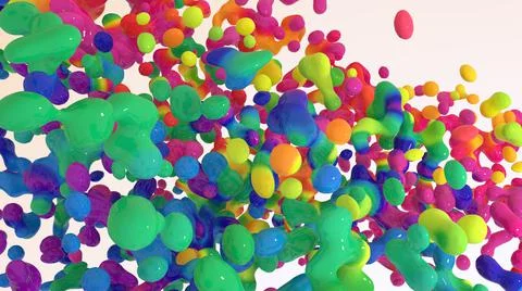 Abstract digital decorative background with multicolored liquid paint Stock Illustration