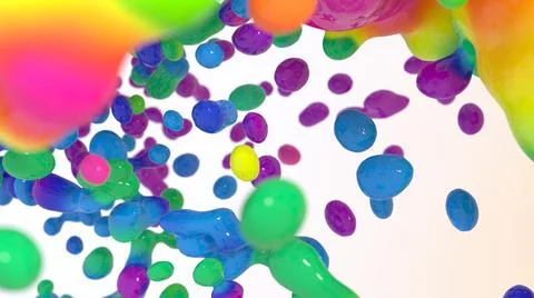 Abstract digital decorative background with multicolored liquid paint Stock Illustration