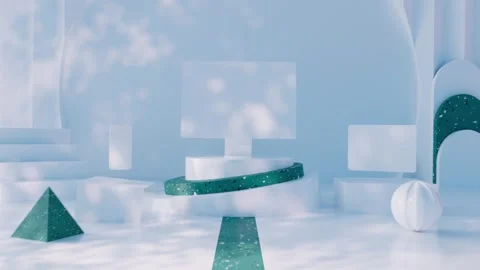 Abstract digital devices displayed within minimalist three dimensional light Vídeo Stock 341321829