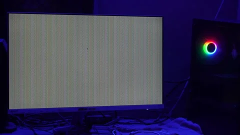 Abstract Digital Display Error with Vertical Color Lines Stock Footage 328653754