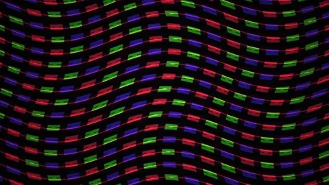 Abstract Digital Display Macro View with Pulsing RGB Pixel Matrix. Stock Footage 341779408