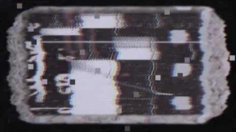 Abstract digital distortion transition effect with glitch particles Stock Footage 340003718