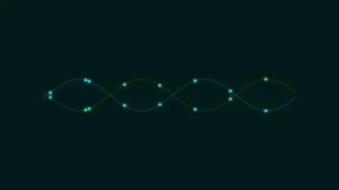 Abstract digital dna double helix structure glowing against a dark background Stock Footage 338312062
