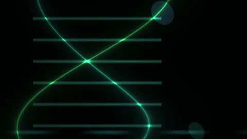 Abstract Digital DNA Helix Animation Rotating in Dark Cyberspace. Stock Footage 341779369