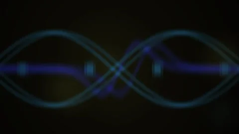 Abstract Digital DNA Helix Animation with Glowing Data Streams. Stock Footage 341779388