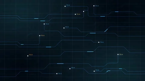 Abstract digital dot line particle data background connecting technology conc Stock Footage 209479837
