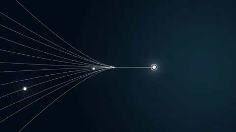 Abstract digital dot line particle data background connecting technology conc Stock Footage 209492337