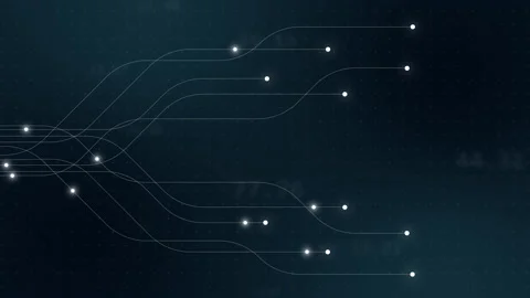 Abstract digital dot line particle data background connecting technology conc Stock Footage 216247570