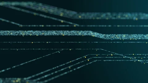 Abstract digital dot line particle data background connecting technology co.. Stock Footage 243642626
