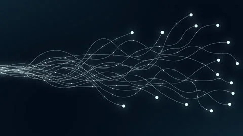 Abstract digital dot line particle data background connecting technology co.. Stock Footage 250074851