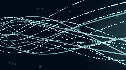 Abstract digital dot line particle data background connecting technology co.. Stock Footage 277237578